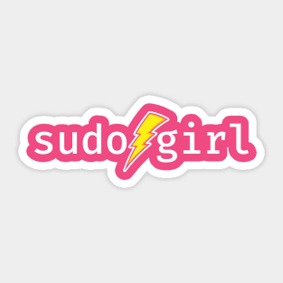 sudo girl. A funny design perfect for unix and linux users, sysadmins or anyone in IT support Sticker